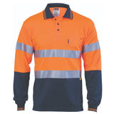 HiVis D/N Cool Breathe Polo Shirt With CSR R/Tape - Long Sleeve