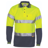 HiVis D/N Cool Breathe Polo Shirt With CSR R/Tape - Long Sleeve