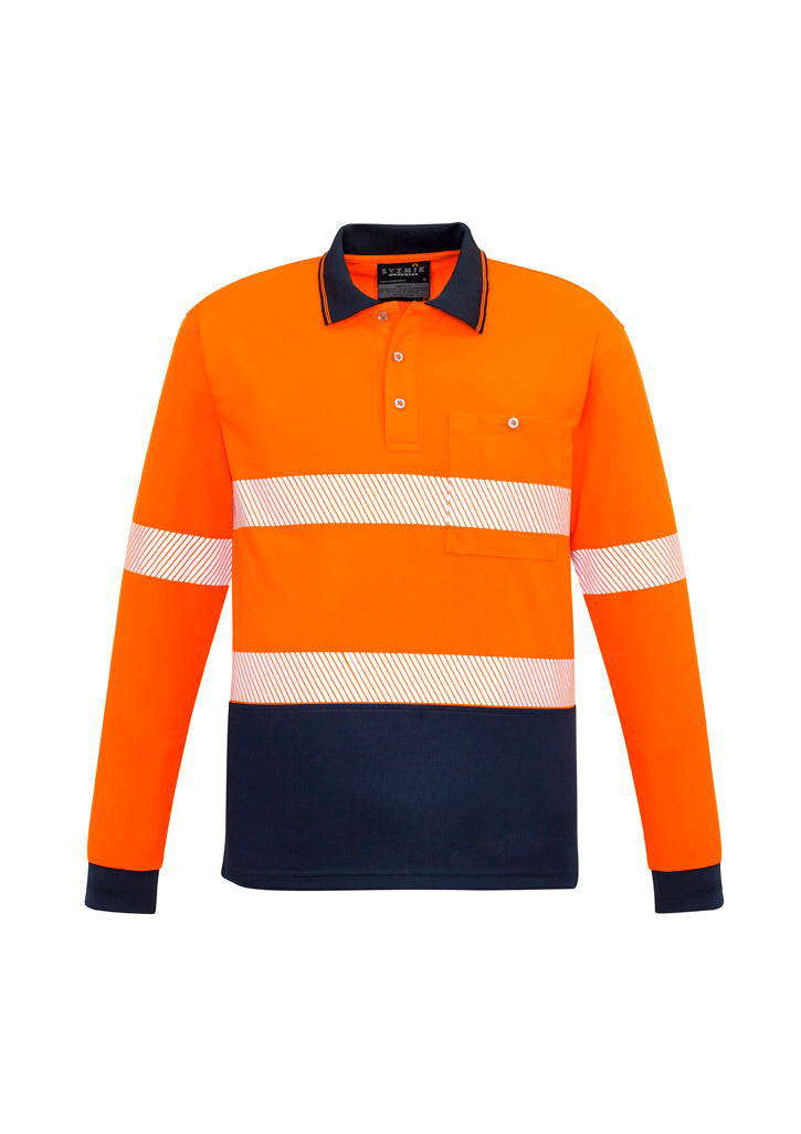 Unisex Hi Vis Segmented Tape Long Sleeve Polo